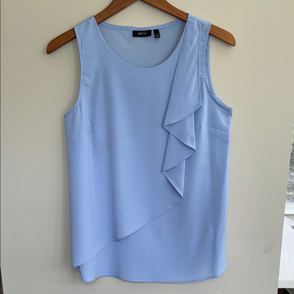 Women's Light Blue Ruffle Blouse